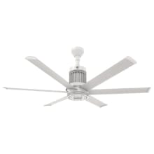 i6 60" 6 Blade Outdoor Smart Ceiling Fan with Remote Control and White / Driftwood Body / Blades