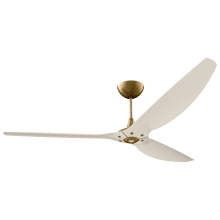 Haiku 84" Universal Mount 3 Blade Indoor Smart Ceiling Fan with Remote Control and Gold Motor / Body