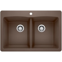 Diamond 33" Drop-In or Undermount Double Basin SILGRANIT Kitchen Sink