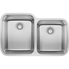 Stellar 1-3/4 Dual Bowl Stainless Steel Kitchen Sink 32 1/3" x 20 1/2"