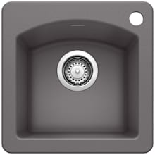 Diamond 15" Drop-In or Undermount Single Basin SILGRANIT Kitchen Bar Sink
