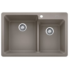 Grandis 33" Drop-In or Undermount Double Basin Silgranit Kitchen Sink