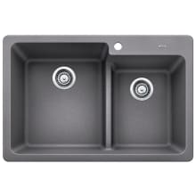 Grandis 33" Drop-In or Undermount Double Basin Silgranit Kitchen Sink