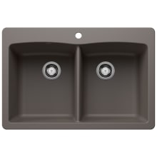 Diamond 33" Drop-In or Undermount Double Basin SILGRANIT Kitchen Sink