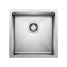 Quatrus 17" Undermount Single Basin Stainless Steel Bar Sink with Rounded Corners