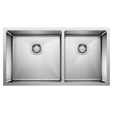 Quatrus 32-15/16" Undermount Double Basin Stainless Steel Kitchen Sink