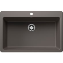 Liven 33" Drop-In/Undermount Super Single Basin SILGRANIT Kitchen Sink