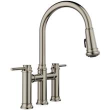 Empressa 1.5 GPM Widespread Bridge Pull Down Kitchen Faucet