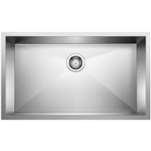 Precision 32" Undermount Single Basin Stainless Steel Kitchen Sink with Zero Radius Corners