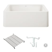 Ikon 30" Farmhouse Single Basin Granite Composite Kitchen Sink with Basin Rack and Basket Strainer