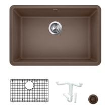 Precis 26-13/16" Undermount Single Basin Granite Composite Kitchen Sink with Basin Rack and Basket Strainer