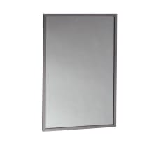 B-165 24" x 36" Rectangular Flat Stainless Steel Channel-Framed Wall Mounted Mirror