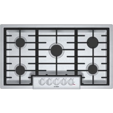 800 Series 36 Inch Wide Built-In Gas Cooktop with 5 Sealed Burners and a 19000 BTU Power Burner