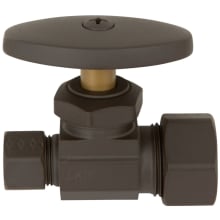 Straight Valve with 1/2" Compression Inlet and 3/8" O.D. Compression Outlet