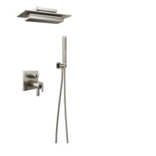 Thermostatic Thermostatic Shower System with Ceiling Shower Head with LED Light and Hand Shower - Rough-in Valve Included