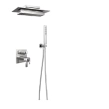 Thermostatic Thermostatic Shower System with Ceiling Shower Head with LED Light and Hand Shower - Rough-in Valve Included