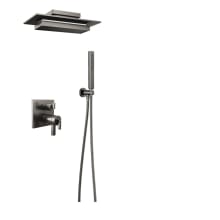 Thermostatic Thermostatic Shower System with Ceiling Shower Head with LED Light and Hand Shower - Rough-in Valve Included