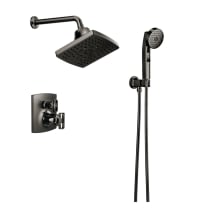 Kintsu Pressure Balanced Shower System with Shower Head and Hand Shower Less Handles - Rough-in Valve Included