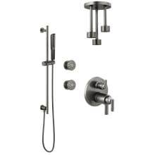 Levoir Thermostatic Shower System with Pendant Raincan Showerhead, Body Sprays and Hand Shower - Rough-in Valve Included