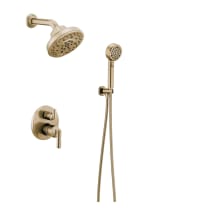 Levoir Pressure Balanced Shower System with Shower Head and Hand Shower Less Handles - Rough-in Valve Included