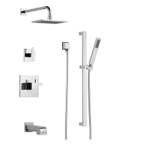 Siderna Thermostatic Tub and Shower System with Shower Head and Hand Shower - Rough-in Valve Included