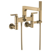 Kintsu Lever Handle Wall Mounted Tub Filler with Integrated Diverter and Hand Shower