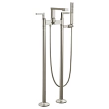 Frank Lloyd Wright Floor Mounted Tub Filler with Integrated Diverter and Hand Shower - Less Rough-In