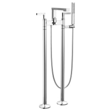 Frank Lloyd Wright Floor Mounted Tub Filler with Integrated Diverter and Hand Shower - Less Rough-In