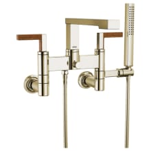 Frank Lloyd Wright Wall Mounted Tub Filler with Integrated Diverter and Hand Shower