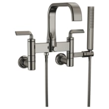 Allaria Twist Handle Wall Mounted Tub Filler with Integrated Diverter and Hand Shower
