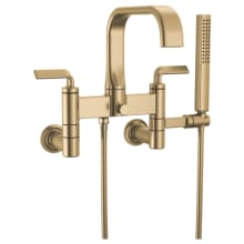 Allaria Twist Handle Wall Mounted Tub Filler with Integrated Diverter and Hand Shower