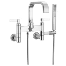 Allaria Lever Handle Wall Mounted Tub Filler with Integrated Diverter and Hand Shower