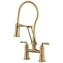 Rook 1.8 GPM Bridge Kitchen Faucet with Articulating Arm and Metal Finished Hose - Limited Lifetime Warranty