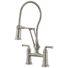 Rook 1.8 GPM Bridge Kitchen Faucet with Articulating Arm and Metal Finished Hose - Limited Lifetime Warranty
