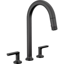 Kintsu 1.8 GPM Widespread Pull Down Kitchen Faucet with Arc Spout - Less Handles