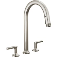 Kintsu 1.8 GPM Widespread Pull Down Kitchen Faucet with Arc Spout - Less Handles