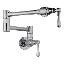 Traditional Wall Mounted Pot Filler with 23-1/4" Double Jointed Swinging Spout - Includes Lifetime Warranty