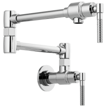 Litze 4 GPM Wall Mounted Double Handle Pot Filler with Knurled Handles - Limited Lifetime Warranty