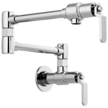 Litze 4 GPM Wall Mounted Double Handle Pot Filler with Industrial Handles - Limited Lifetime Warranty