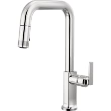 Kintsu 1.8 GPM Single Hole Pull Down Kitchen Faucet with Square Spout - Less Handle