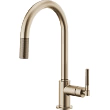 Litze Single Handle Arc Spout Pull Down Kitchen Faucet with Knurled Handle - Limited Lifetime Warranty