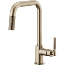 Litze Single Handle Square Arc Pull Down Kitchen Faucet with Knurled Handle - Limited Lifetime Warranty