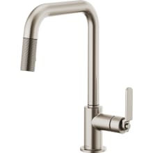 Litze Single Handle Square Arc Pull Down Kitchen Faucet with Industrial Handle - Limited Lifetime Warranty