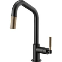 Litze Single Handle Angled Spout Pull Down Kitchen Faucet with Knurled Handle - Limited Lifetime Warranty