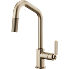 Litze Single Handle Angled Spout Pull Down Kitchen Faucet with Industrial Handle - Limited Lifetime Warranty