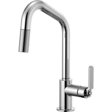 Litze Single Handle Angled Spout Pull Down Kitchen Faucet with Industrial Handle - Limited Lifetime Warranty