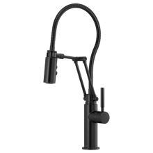Solna 1.8 GPM Pre-Rinse Pull-Down Kitchen Faucet with Dual Jointed Articulating Arm, Magnetic Docking Spray Head and Metal Finished Hose