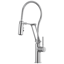 Solna 1.8 GPM Pre-Rinse Pull-Down Kitchen Faucet with Dual Jointed Articulating Arm, Magnetic Docking Spray Head and Metal Finished Hose