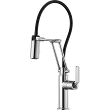 Litze Single Handle Articulating Kitchen Faucet with Industrial Handle - Limited Lifetime Warranty