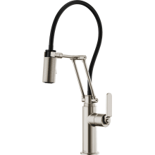 Litze Single Handle Articulating Kitchen Faucet with Industrial Handle - Limited Lifetime Warranty